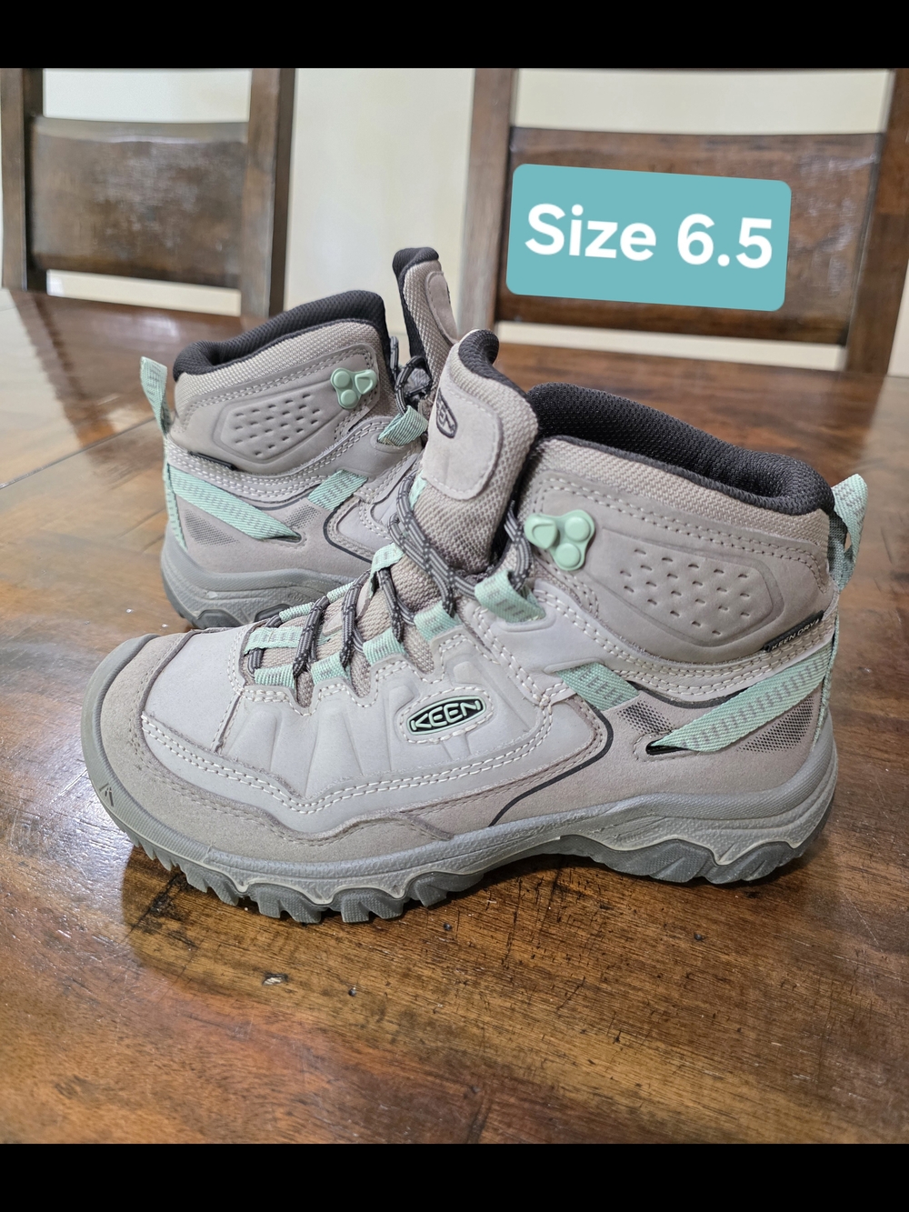 Keen Women's Gray and Mint Waterproof Hiking Boots